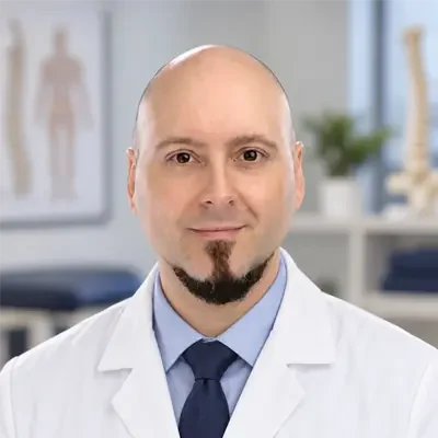 - Jamie Innaco, a physical therapist, smiling at the camera